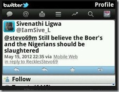 ANC steps up calls for genocide of Boers and black Foreigners TWEETS