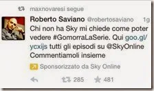 Roberto Saviano pubblicizza Sky Online