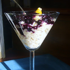 Lavender Rice Pudding with Blueberry Sauce