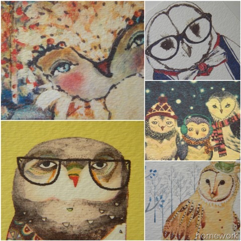 Owl Calendar collage