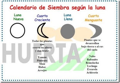 calendario de siembra segun la una calendario de siembra segun la una