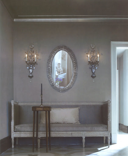 This space calls itself home in Rheinstein's Upper East Side pied-a-terre apartment.  These Bagues sconces could once be found in her husband's childhood home in the same neighborhood of New York.