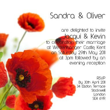 Poppies 3 Flat Invitation
