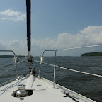Wir fahren in Süsswasser: Fluss Kumai auf Borneo.
