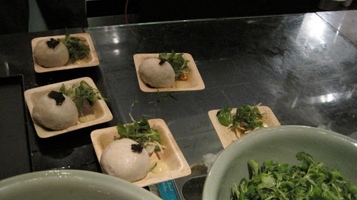 Here are Chef Joanthan Wright's steamed buns stuffed with veal cheek and foie gras.