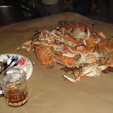 Getting ready to eat blue crabs.