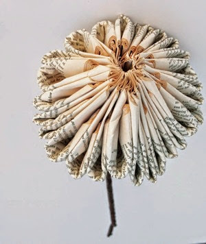 how to make a recycled book flower from Craftside how to make a recycled book flower from Craftside
