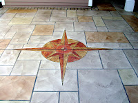 Courtyard Patio Hand Cut Slate w/ Cobblestone Border
