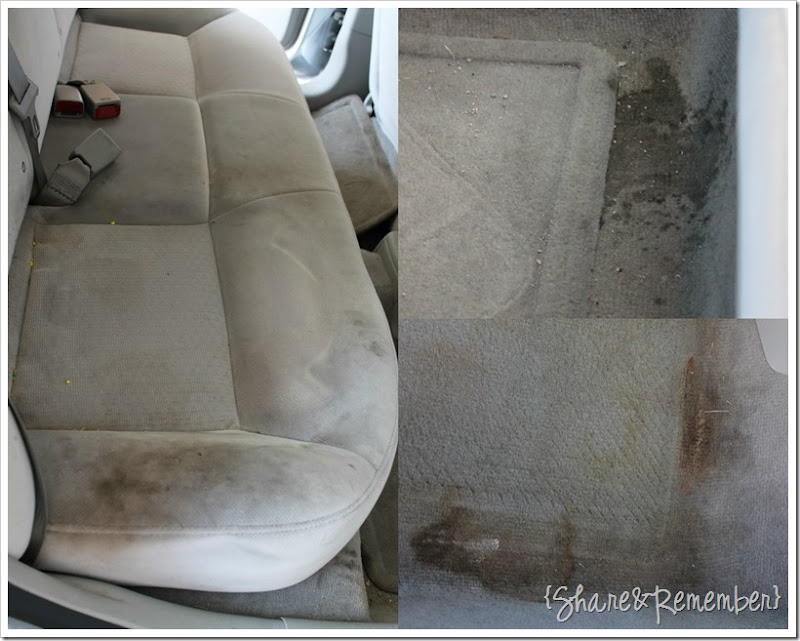 Dirty car sets and floor - Cleaning the Car with #OxiClean Versatile Stain Remover