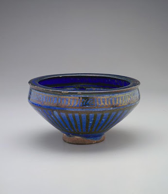 Bowl | Origin:  Iran | Period: late 14th century  Il-Khanid period | Details:  Not Available | Type: Stone-paste painted under glaze and over glaze with luster | Size: H: 10.9  W: 20.6  cm | Museum Code: F1909.314 | Photograph and description taken from Freer and the Sackler (Smithsonian) Museums.