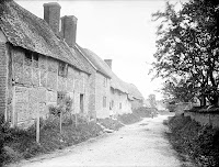 Stream Road, looking from junction with Pound Lane. 1907. Birthplace of Ted Keep. Most of the cottages seem to be timber-framed with brick in-filling, with thatched and one tiled roof, possibly dating to the 16th century. Reproduced by permission of English Heritage NMR.