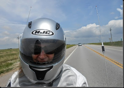 Jane riding westbound on Hwy 56 west of McPherson, KS
