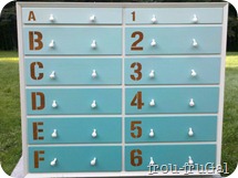 Double Dresser with Numbered Gradient Drawers