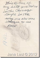 Rollin Waterman Webster 1942 at Chicago Loop pg.2 back of photo
