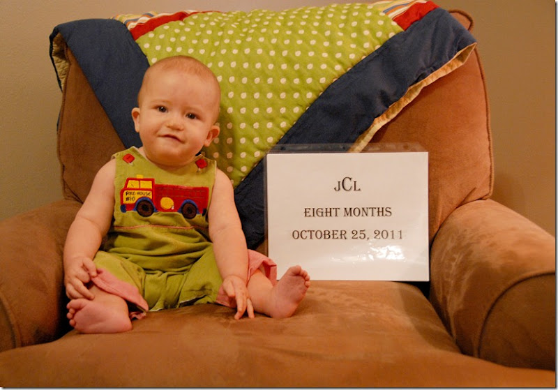 Justin 7 month with sign