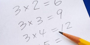 Practice the multiplication table with a pencil