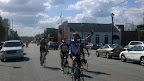 Cycle NC 2011 - downtown Plymouth, NC finish line. Look Ma.......no hands.