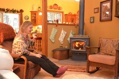 Christmas morning, warm fire and sunny morning Christmas morning, warm fire and sunny morning