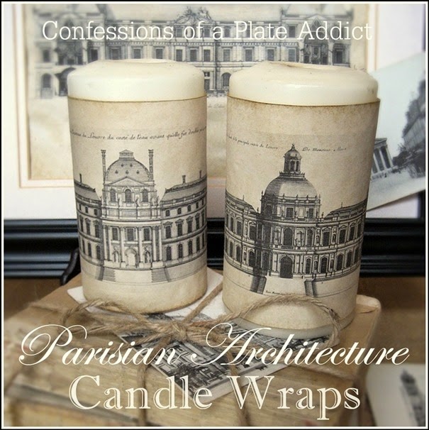 CONFESSIONS OF A PLATE ADDICT Parisian Architecture {Aged Paper} Candle Wraps