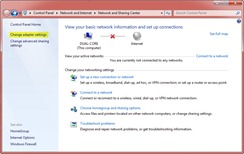 Jendela "Network and Sharing Center" di Windows 7