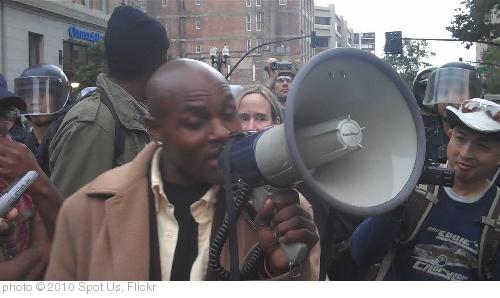 'Angry protestor calls for violence - in the future.' photo (c) 2010, Spot Us - license: http://creativecommons.org/licenses/by-sa/2.0/