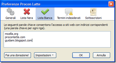 Lista Bianca Procon Latte