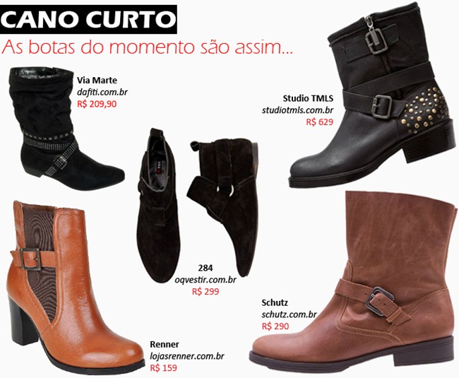 Botas cano curto onde comprar modelos moda