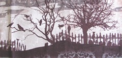 canvas Halloween fabric book cover panel 2
