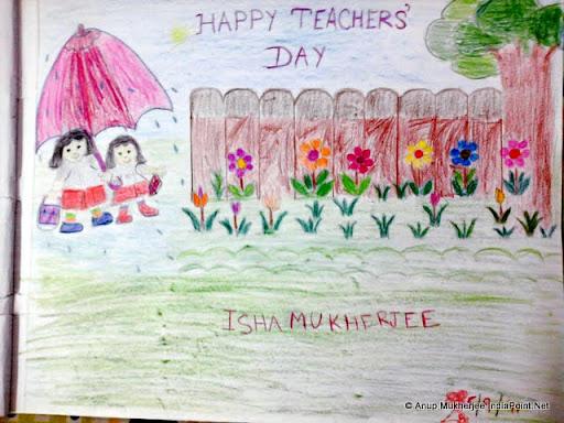 Happy Teachers' Day - Painting by Isha for her Class Teacher(s)