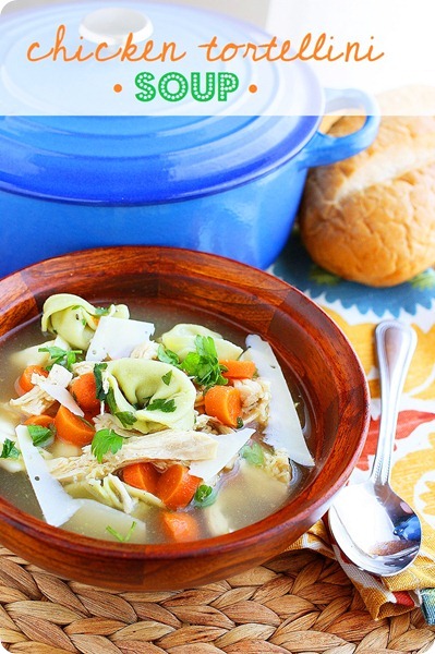 Chicken Tortellini Soup – Quick and easy all-in-one weeknight meal - tender tortellini, chicken and veggies! | thecomfortofcooking.com