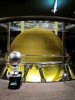 The tuned mass damper in Taipei 101. Foreground: Damper baby