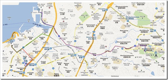 2011年沖繩自駕之旅Day2上午行車路線