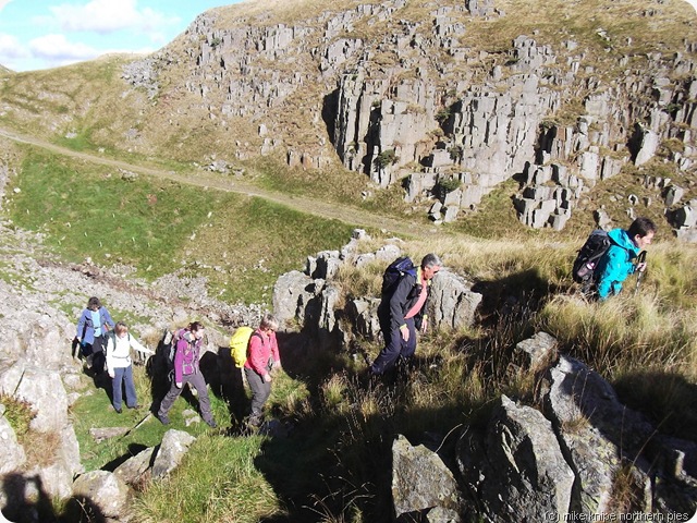 climbing out of holwick scar