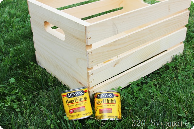 wood crate from Joann's and stain