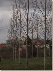 Borgloon: kasteel van de Hulsberg gezien vanuit het veld in Voort