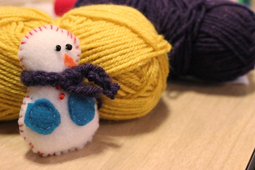 felt snowman ornament