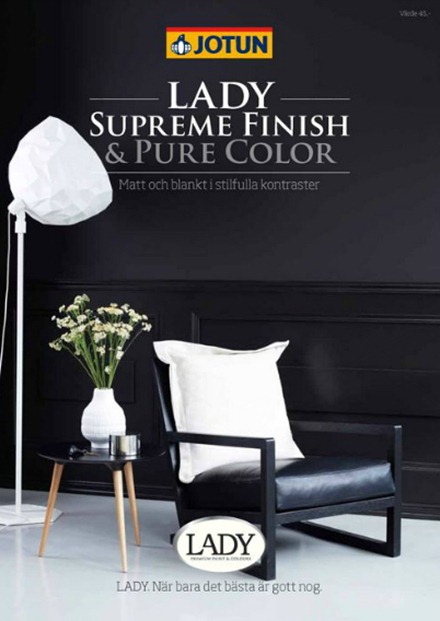 Jotun, Lady Supreme Finish and Pure Color, Färgkarta 1