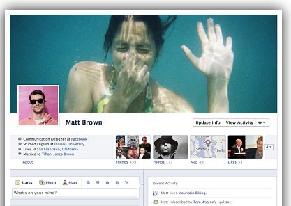 Muestra de una portada de perfil personal de biografía de Facebook