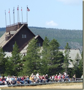 Everyone waiting for Old Faithful
