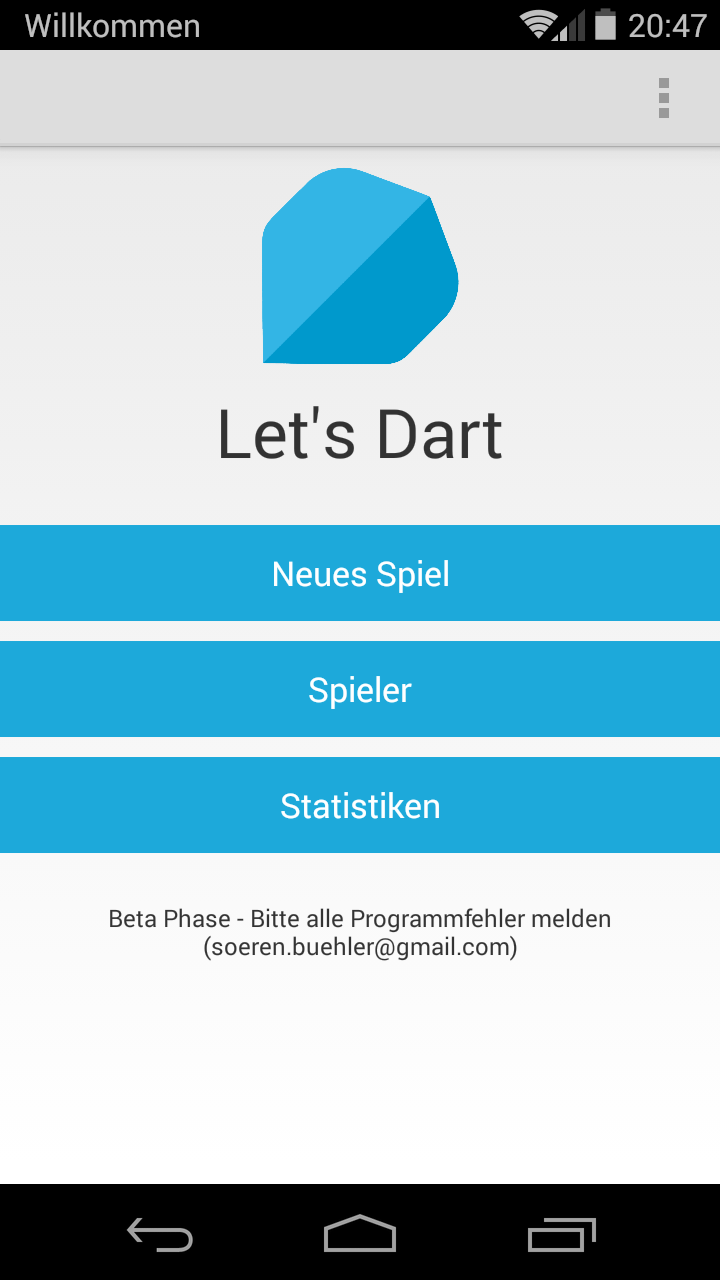 Android application Lets Dart Scoreboard screenshort