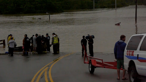 The boat rescue team worked tirelessly.