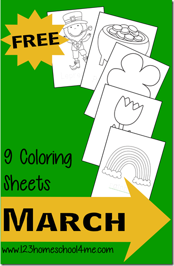 Free March Coloring SHeets
