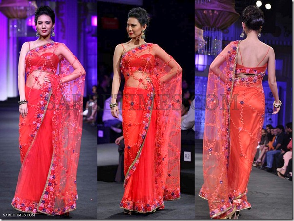 Jyotsna_Tiwari_Red_Net_Saree