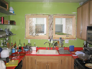 The main kitchen windows. As you can see, we’re close to our neighbors on this side!