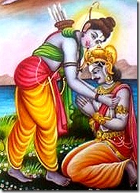 Rama accepting Vibhishana