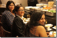 Arpana, Aishwarya, Rushina. No sushi for us