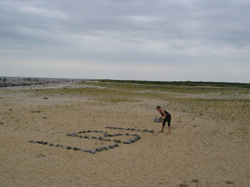 On a walk at Barneget Light State Park. Okay, I didn't really build this ... I'm just pretending I did.