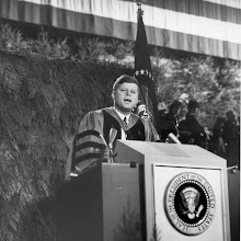 President Kennedy helps celebrate the UW’s 100th