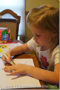 we did it on a piece of paper so she could get the edges we did it on a piece of paper so she could get the edges