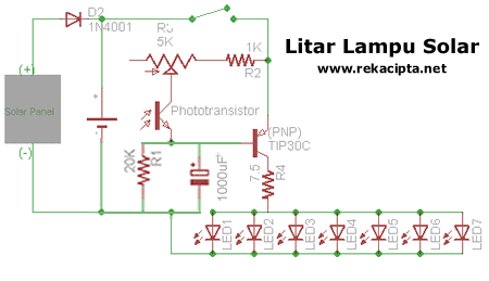 Rekacipta.net - skematik litar lampu solar2 Rekacipta.net - skematik litar lampu solar2